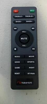 Nakamichi Tower Speakers remote (does not work with other Nakamichi soundbars) - Image 1 of 2