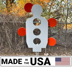 [SR] 3/8" Steel Dueling Tree Reactive Target 10"x22" Torso & 4 Swivel Paddles - Picture 1 of 12