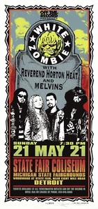 MINT & SIGNED White Zombie RHH Melvins 1995 Detroit Arminski Poster - Picture 1 of 1