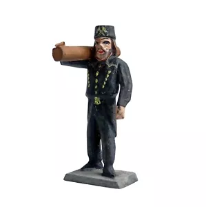 Grulicher Krippenfigur Bergmann mit Holz / Holz geschnitzt 7 cm (# 16420) - Bild 1 von 3