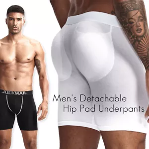 Herren Po-Enhancing Padded Underwear Baumwolle Langes Bein Boxer Trunkers Unterhose - Bild 1 von 14