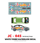 Jc-9045 White Toner Waterslide Decals Hw Racing Tampo For Custom 1:64 Hot Wheel