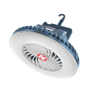 Portable Solar Camping Fan 1200mAh USB Rechargeable LED Light Tent Lantern - Picture 1 of 7