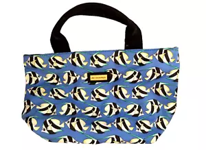 Jim Thompson Fisch tropisch Strand Canvas Mini Beuteltasche Tasche Handtasche doppelte Griffe blau - Bild 1 von 12