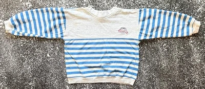 VTG 80’s 90’s Credentials Sweatshirt White / Blue Stripes Youth Size Large - Image 1 of 4