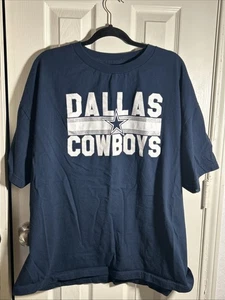 Dallas Cowboys Mens Cotton Blue Crew T Shirt Authentic NFL 2XL - Picture 1 of 4