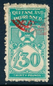 Australia - 1939 Queensland Revenue, £30 Impressed Duty stamp, BF266 - Picture 1 of 4
