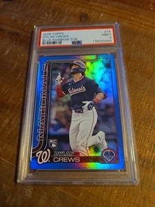 2025 Topps #74 Dylan Crews RC Blue Rainbow Rookie Foil /150 PSA 9 Nationals - Bild 1 von 4