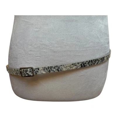 Женский узкий пояс со змеиной кожей с принтом серебристый золотой акцент мужской M - Изображение 1 из 4