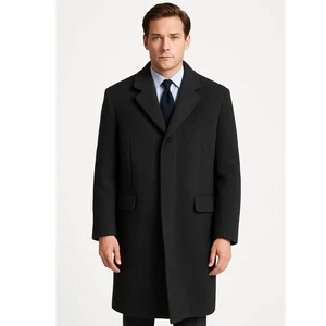 Cappotto uomo Crombie Pure Claude Hilton 100% lana grigio antracite Scozia - Foto 1 di 8