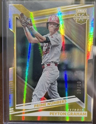 2022 Panini Elite Extra die cut  - Peyton Graham #51 (RC) Gold 10/10 Detroit ￼ - Image 1 of 2