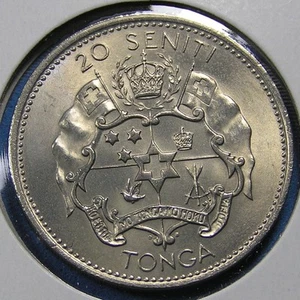 Tonga 20 Seniti Coin 1967 Lustrous High Grade, 28.5 mm, KM-8, Combined Shipping - Picture 1 of 4