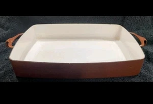 Vintage MCM Dansk Designs France IHQ Kobenstyle Brown Enamel Baker 14x11x2 - Picture 1 of 7