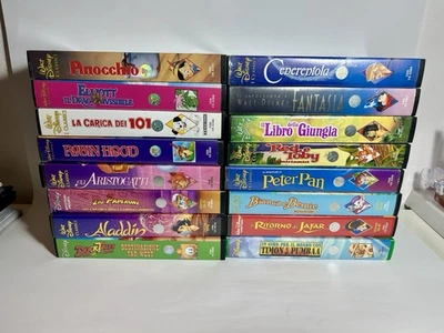 Vhs Disney Lotto 16 Videocassette Aladdin Duck Tales Zio Paperone Fantasia Ecc - Bild 1 von 4