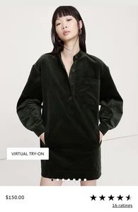 Nuevo con etiquetas Vestido recto de pana Bananarepublic Popover - Imagen 1 de 6