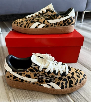 Woman's Fashion Sneakers Reebok Club C Grounds UK Sneaker Shoes - Cheetah - Image 1 of 4