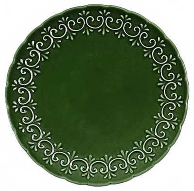 Maioliche Jessica Italy Christmas Dinner Plates 11” Set 4 Holiday Green NEW - Image 1 of 4