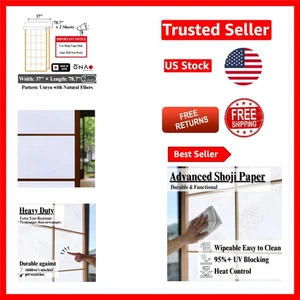 Papel Shoji de plástico duradero - resistente al desgarro, bloqueo UV 2 hojas, 13,1 pies - Imagen 1 de 9