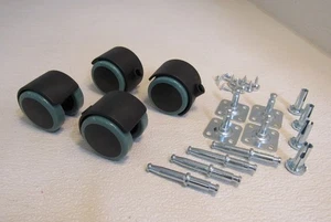 Slipstick 4 Rubber Caster Wheels Black 2-in 50-mm Max Load 264-lb CB681 - Picture 1 of 9