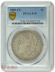 1889-CC $1 Morgan Dollar PCGS F-15 - Picture 1 of 3