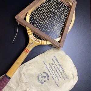 Spalding Pancho Gonzales Tournament Vintage Tennisschläger aus Holz mit Presse - Bild 1 von 11