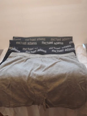 XL Michael Adams Men's Cotton-Poly Boxer Brief (5) New pair 2 Blue 2 Bl & 1 Gray - Image 1 of 2