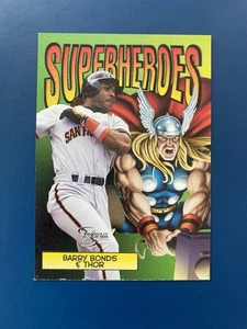 1998 SkyBox Dugout Axcess #1SH Barry Bonds / Thor SuperHeroes Giants - Picture 1 of 2
