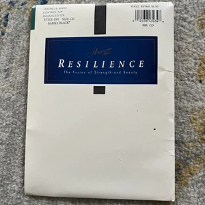 Hanes Resilience Gr. CD Control Top D01 Strumpfhose kaum schwarz stark & transparent Vintage - Bild 1 von 4