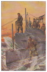 XX1401/ U-Boot Spende 1917 Kommanditrum  Willy Stöwer Karte - Picture 1 of 2