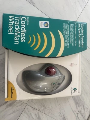 Logitech Mouse Cordless Wireless TrackMan Wheel Ball New Sealed - Image 1 of 4