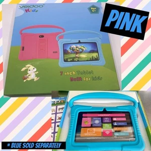 Kid's Veidoo 7' Kid's Tablet W Pink CASE IPS HD SCREEN ANDROID CAMERA GAMES ATL - Picture 1 of 12