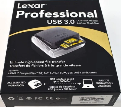 Lexar Professional USB 3.0 Dual-Slot Reader LRW307URBNA - Image 1 of 4