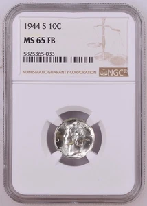 1944-S Mercury Dime 10C - NGC MS 65 FB - Full Bell lines! - Picture 1 of 2
