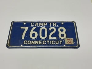 Oldtimer 1966 Connecticut "Camp Trailer" Nummernschild ~ sehr schöner Zustand ~ - Bild 1 von 2
