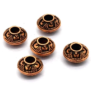 5 Pcs 12X8mm Big Hole Bead Oxidized Copper - Picture 1 of 4