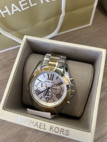 Orologio donna Michael Kors MK5855 runway quarzo bicolore nuovo con scatola