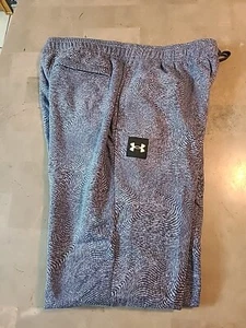 Under Armour Mens Rival Fleece Printed Joggers Blue Gray Sz, XL Pockets NEW - Picture 1 of 2