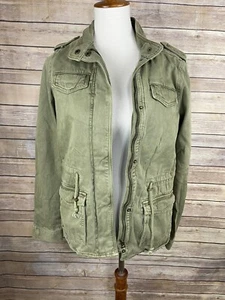 Lucky Brand Small Utility Jacket Military Green Zip Up Pockets Boho - Picture 1 of 10