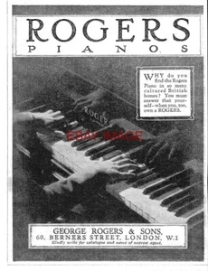 1927 Advert for 'ROGERS' Home Pianos (3) Small Vintage Original Print Ad 743/92 - Picture 1 of 1