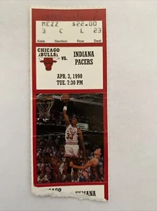 1990 Chicago Bulls Ticket Stub Michael Jordan Double-Double 29 Punkte und 10 Ast - Bild 1 von 2
