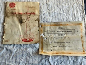Vintage Rare Barber 1st Edition Book Of Knowledge & Barber School Certificate - Picture 1 of 14