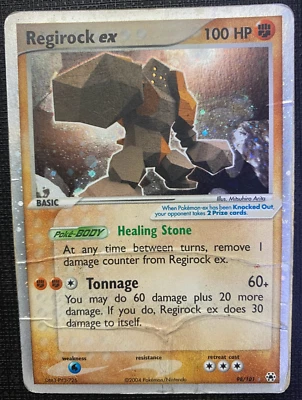 Regirock ex 98/101 EX Hidden Legends HP/DMG Pokémon 2004 - Image 1 of 2