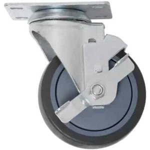 2 piezas Everbilt 4 in. Ruedas giratorias de goma sin marcas con freno 251263 - Imagen 1 de 3