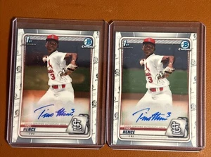 LOT OF 2 - Tink Daher 2020 1st Bowman Draft - Chrome Draft Pick Autograph CDA-MH - Bild 1 von 2