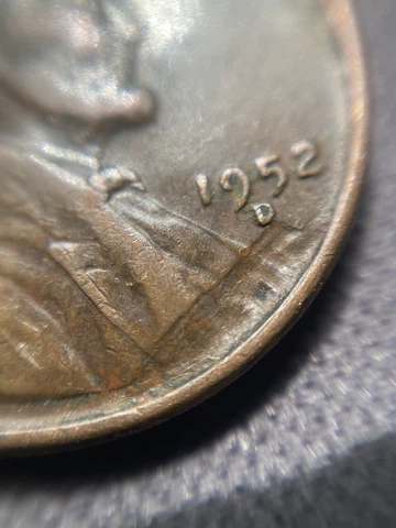 ERROR COIN - Lamination Peel on Obverse of Classic 1952-D Lincoln Wheat Cent Cover