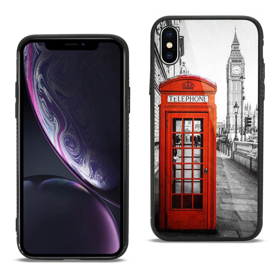 For Apple iPhone - ShockProof Cover TPU Bumper Glass Backing Case - Big Ben - Image 1 of 1