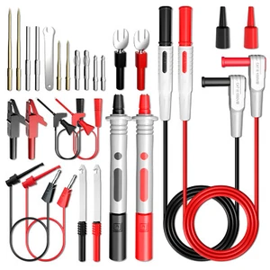 Silicone Multimeter Test Leads Kit 25PCS with Replaceable Gold-Plated Probe - Picture 1 of 7