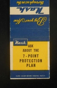 1950s Nash Automobiles 7 - Point Protection Plan Credit Credit Corporation Cars - Imagen 1 de 1