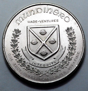 1973 MUNDINERO 1 oz 999 Silver Round Wade Ventures INTEGRITE World Trade, NR $.