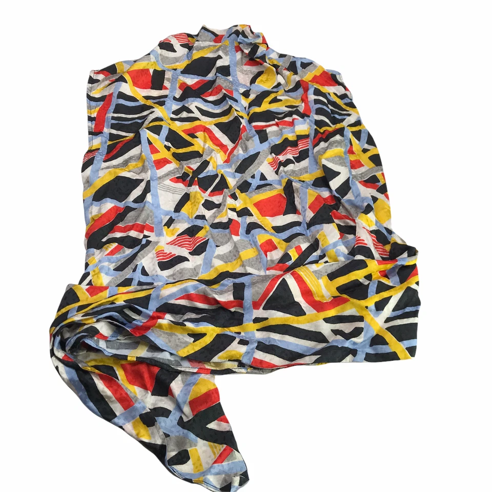 TOPSHOP Sleeveless Tank Blouse Blue Yellow Red Size Women's Small.  US 4 Viscose - Image 1 of 4